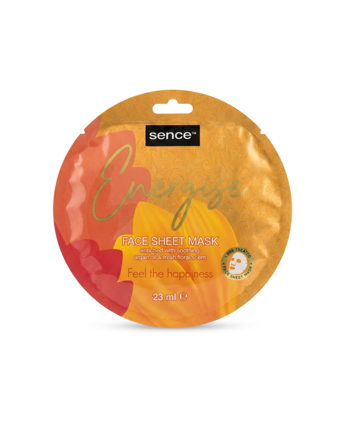 SENCE Energise Face Sheet Mask 23ml | Masque Tissu Argan Apaisant | Cherry Beauty Tunisie