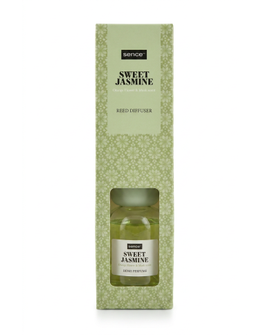 SENCE Sweet Jasmine Reed Diffuser 100ml | Jasmin, Fleur d’Oranger & Musc | Cherry Beauty Tunisie