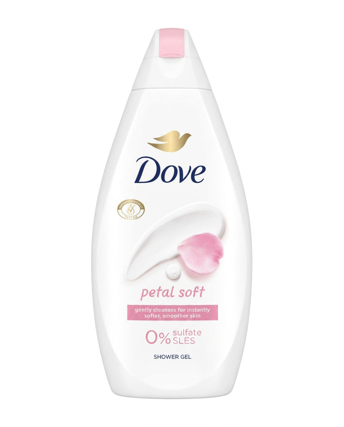 Dove Gel Douche Petal Soft Rose 450ml | 0% Sulfates SLES & Sels | Cherry Beauty Tunisie