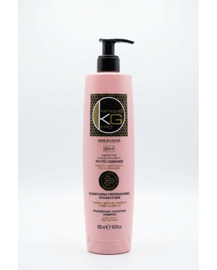 KERAGOLD BH Shampoing Hydra Curls 500ml | Sans Sulfates | Kératine & Huile d'Avocat | Cherry Beauty Tunisie