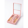 Set 5 Pinceaux Maquillage avec Miroir | Kit Beauté Complet | Cherry Beauty Tunisie