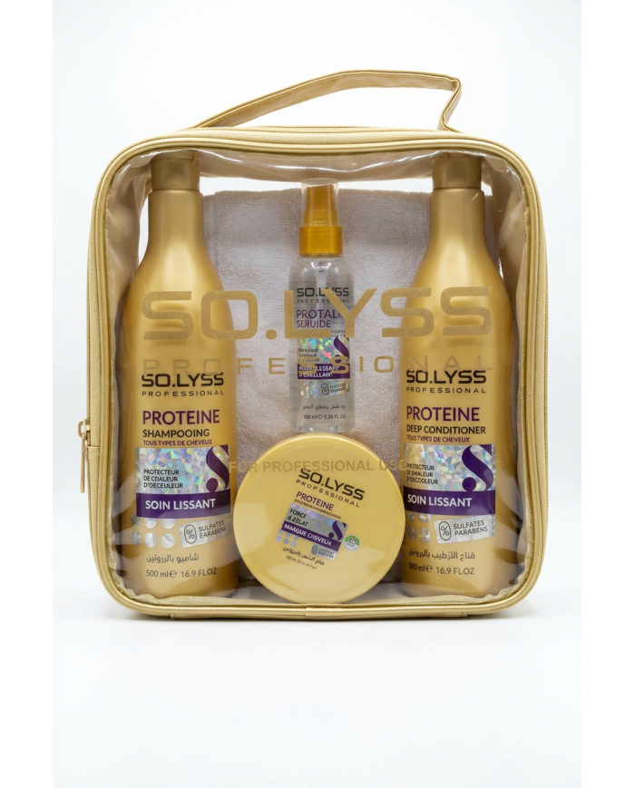 SOLYSS Pack Protéine | Shampoing, Masque, Sérum & Après-Shampoing | Cherry Beauty Tunisie
