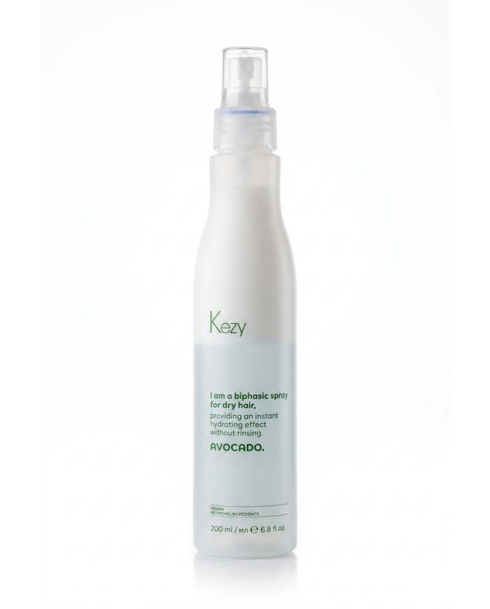 KEZY I Am Biphasic Spray Cheveux Secs 200ml | Spray Sans Rinçage à l'Avocat | Cherry Beauty Tunisie