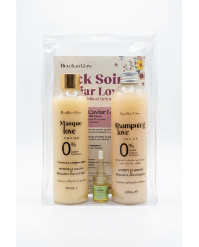 BRAZILIAN GLOW Pack Caviar Love | Shampoing & Masque Caviar | Cherry Beauty Tunisie
