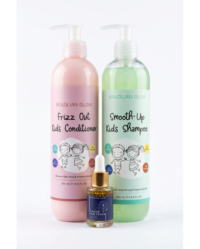 BRAZILIAN GLOW Pack Kids | Shampoing, Après-Shampoing & Sérum Caviar | Cherry Beauty Tunisie