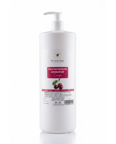 PIVOINE Huile Massage Cerise 1L | Huile Corps Professionnelle | Cherry Beauty Tunisie