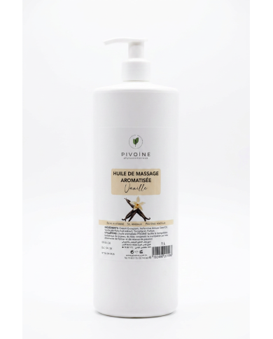 PIVOINE Huile Massage Vanille 1L | Huile Corps Professionnelle | Cherry Beauty Tunisie