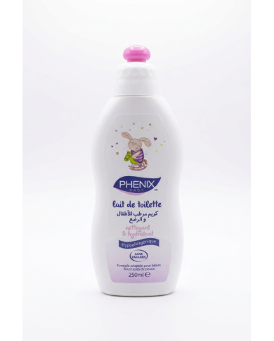 PHENIX Lait de Toilette Bébé 250ml | Nettoyant Hydratant Hypoallergénique | Cherry Beauty Tunisie