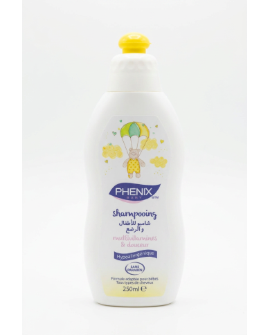 PHENIX Shampooing Bébé Multivitamines 250ml | Hypoallergénique Sans Paraben | Cherry Beauty Tunisie