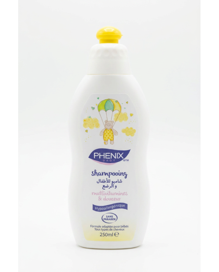 PHENIX Shampooing Bébé Multivitamines 250ml | Hypoallergénique Sans Paraben | Cherry Beauty Tunisie