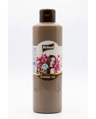 BRINET Shampooing 2 en 1 Ghassoul Tfal Eau de Rose 1L | Cheveux Gras | Cherry Beauty Tunisie