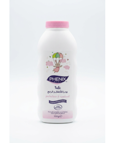 PHENIX Talc Bébé Rose 100g | Soin Doux pour la Peau de Bébé | Cherry Beauty Tunisie