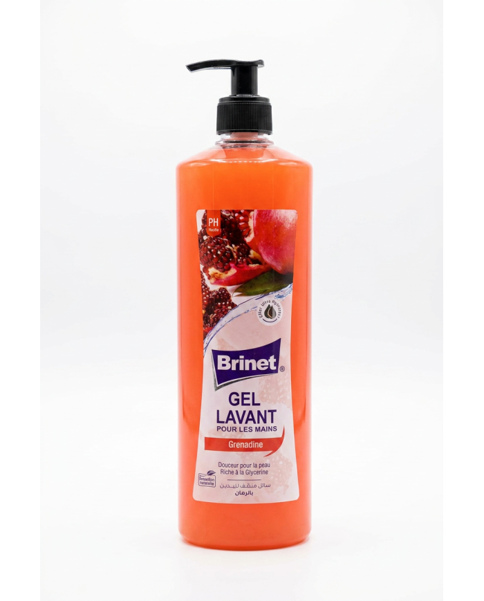 BRINET Gel Lavant Mains Grenadine 1L | Savon Liquide Parfumé | Cherry Beauty Tunisie