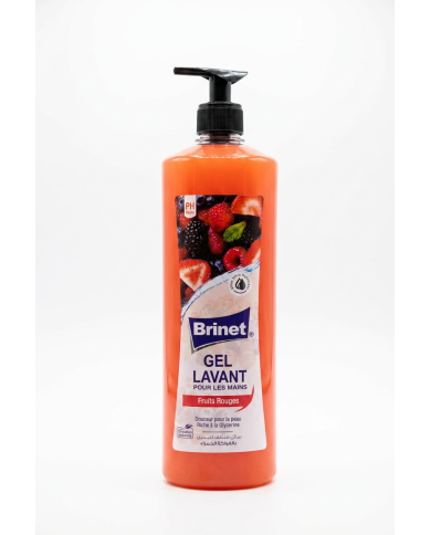 BRINET Gel Lavant Mains Fruits Rouges 1L | Savon Liquide Parfumé | Cherry Beauty Tunisie