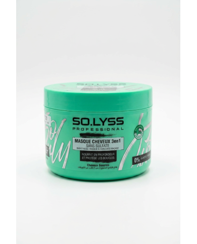 SOLYSS Masque Cheveux 3 en 1 300 ml | Boucles | Sans Sulfate & Parabène | Cherry Beauty