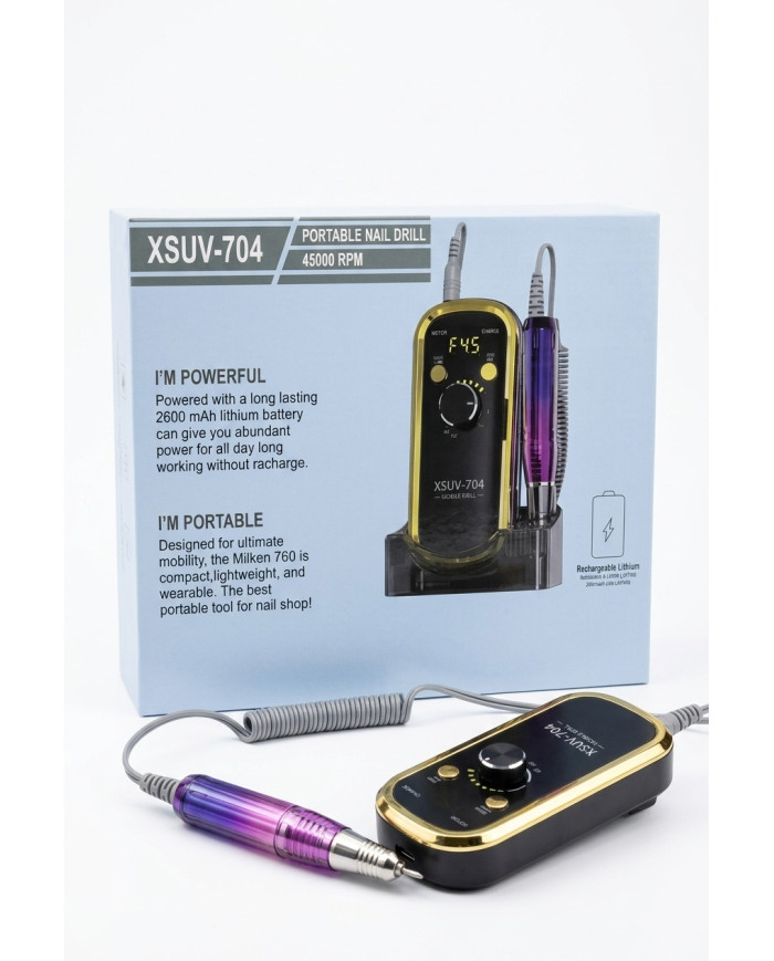 Portable Nail Drill XSUV-704 45 000 RPM | Ponceuse Ongles Sans Fil | Cherry Beauty