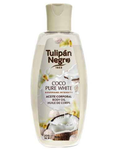 Tulipán Negro Body Oil Coco Pure White 200ml | Cherry Beauty Tunisie