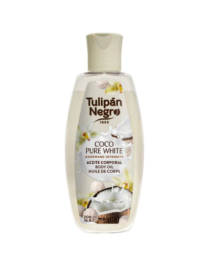 Tulipán Negro Body Oil Coco Pure White 200ml | Cherry Beauty Tunisie