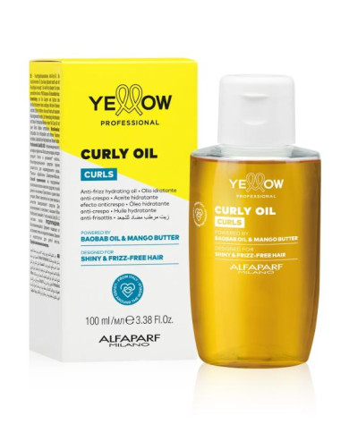 YELLOW Curly Oil 100 ml | Huile Cheveux Bouclés & Frisés | Cherry Beauty Tunisie