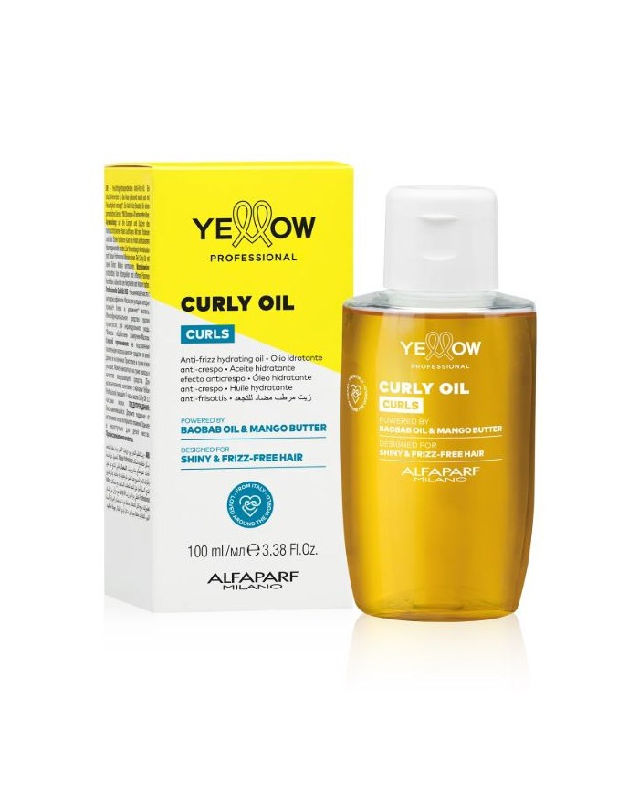 YELLOW Curly Oil 100 ml | Huile Cheveux Bouclés & Frisés | Cherry Beauty Tunisie