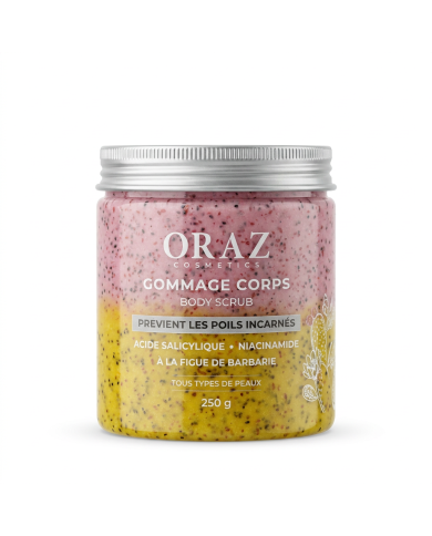 ORAZ Gommage Corps 250ml | Anti-Poils Incarnés | Cherry Beauty Tunisie