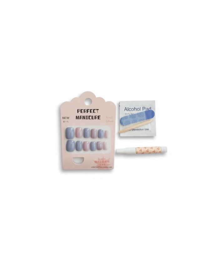Press On Nails Bluet 12 PCS | Faux Ongles | Cherry Beauty Tunisie