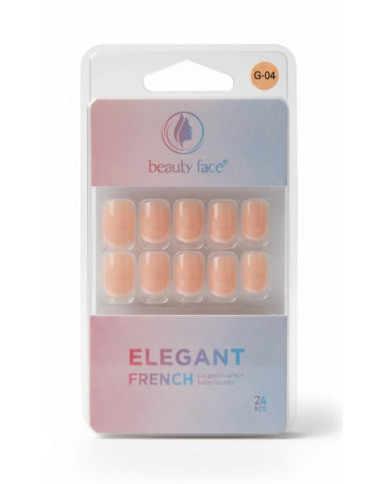 Beauty Face Press On Nails Elegant French 24 PCS | Cherry Beauty