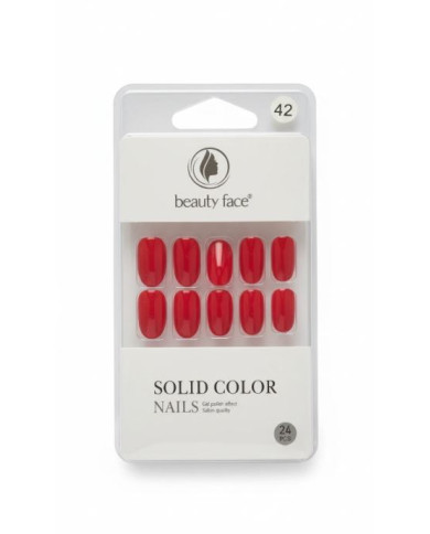 Beauty Face Press On Nails Rouge Cerise 24 PCS | Cherry Beauty