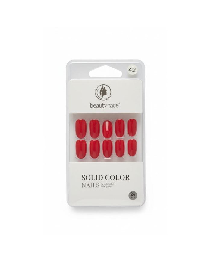 Beauty Face Press On Nails Rouge Cerise 24 PCS | Cherry Beauty
