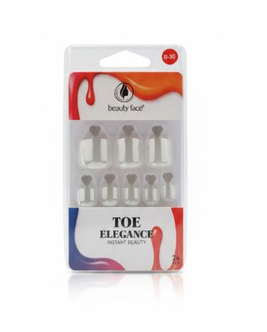 Beauty Face Press On Nails Pied Gris Délicat 24 PCS | Cherry Beauty