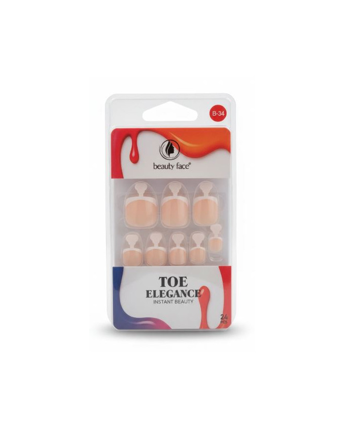 Beauty Face Press On Nails Pied French 24 PCS | Cherry Beauty