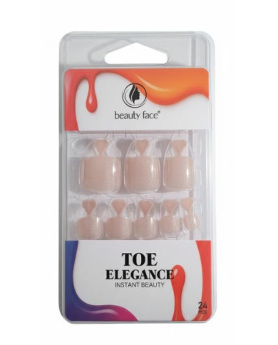 Beauty Face Press On Nails Champagne Pailleté 24 PCS
