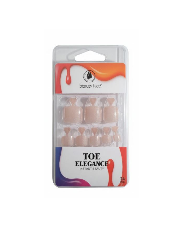 Beauty Face Press On Nails Champagne Pailleté 24 PCS