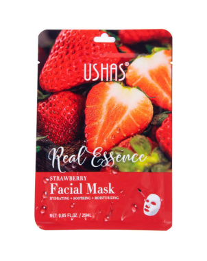 USHAS Masque Visage Fraise Vitamine C Tâches Brunes Acné Rides Eclat