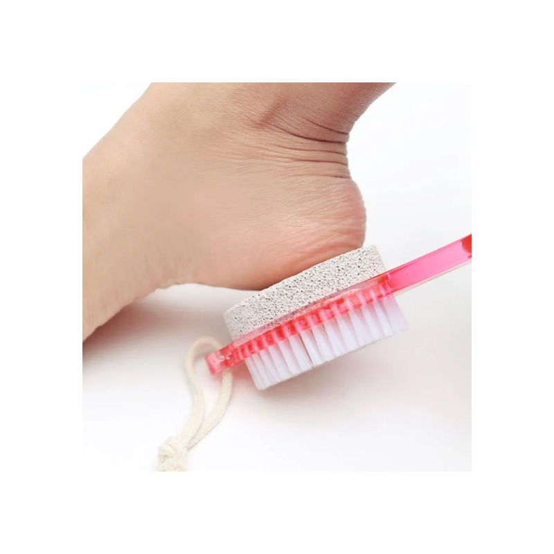 Outil Soins Pieds 4 en 1 : Râpe Pieds, Brosse Ongles, Anti Callosités et Peau morte