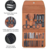 Trousse Soins Onglerie 16 Pièces : Coupe Ongles Cuticules Lime Ciseaux Pousse Cuticules