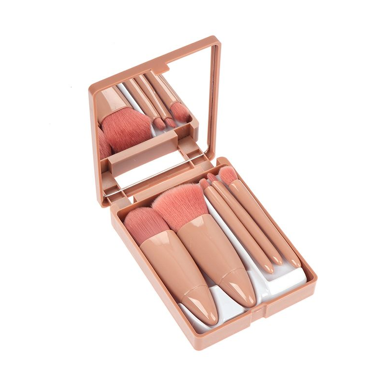Boîtes 5 Pinceaux Maquillage - Mini Boîte Portable Pinceaux Rose