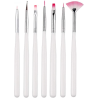 Ensemble de 7 Pinceaux Blanc pour Gel et Design d'Onglerie