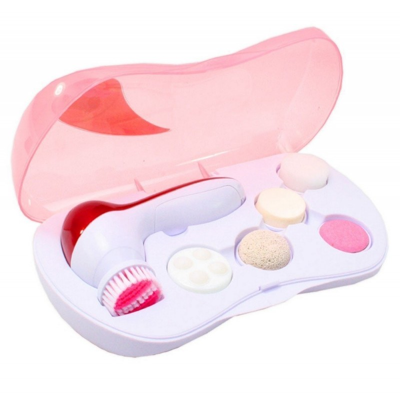 appareil de gommage nettoyage avec brosse ou éponge, gommage exfoliant, nettoyage de maquillage, râpe pieds et massage