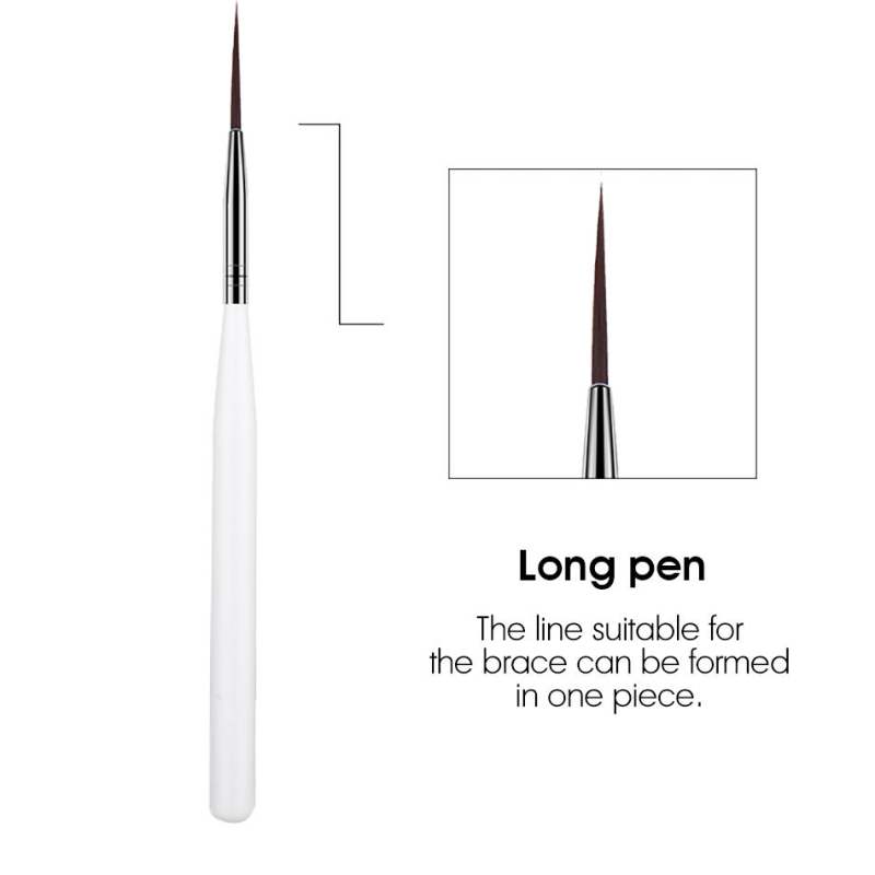 Ensemble 3 Pinceaux Blancs Design Ongles - Matériels Onglerie