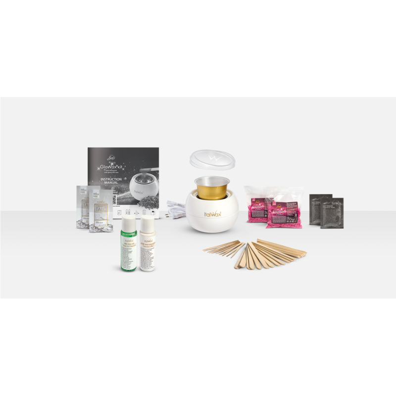 Italwax Glowax Kit Pack Complet Cire et Soins pour Epilation Visage