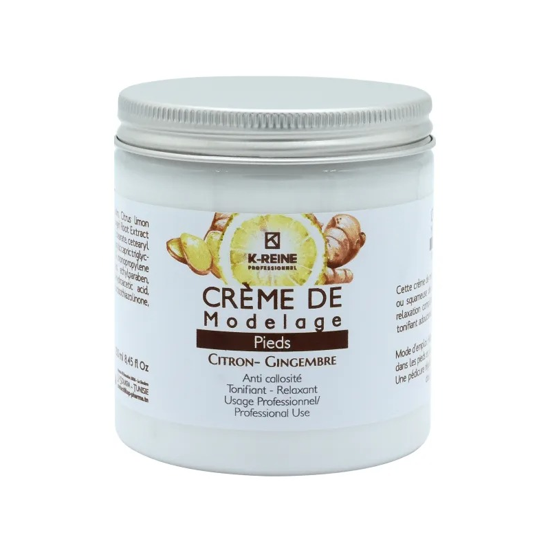 K-Reine - Crème de Modelage Soins Pieds - Citron et Gingembre 250ml