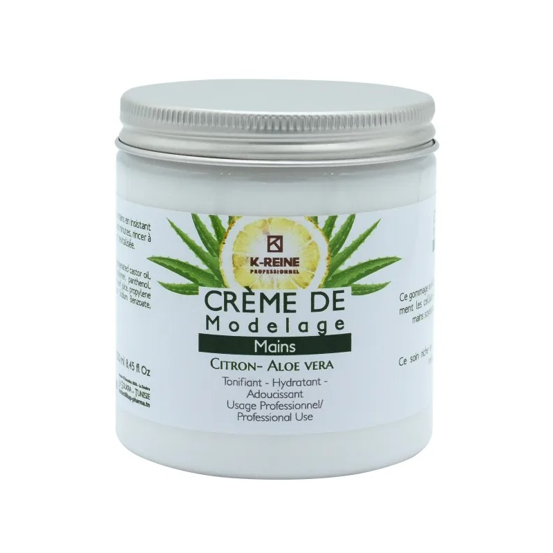 K-Reine - Crème de Modelage Soins Mains - Citron et Aleo Vera 250ml