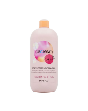 Shampoing Kératine 1L - INEBRYA Ice Cream - Soins Restructurant