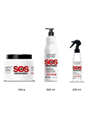 Pack Soins Rénovateur SOS Champs Fleuris : Shampoing 500ml + Masque 300g + Sérum 200ml