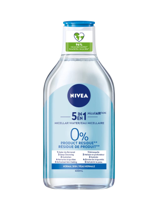 Nivea - Eau Micellaire Biphasée Aqua Rose 400ml - Visage Yeux Lèvres - Peaux Normales