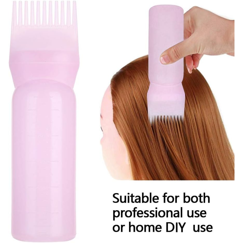 Bouteille avec Peigne Applicateur de Teinture Cheveux ou Bain de Huiles - Soins Cheveux