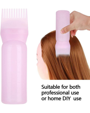 Bouteille avec Peigne Applicateur de Teinture Cheveux ou Bain de Huiles - Soins Cheveux