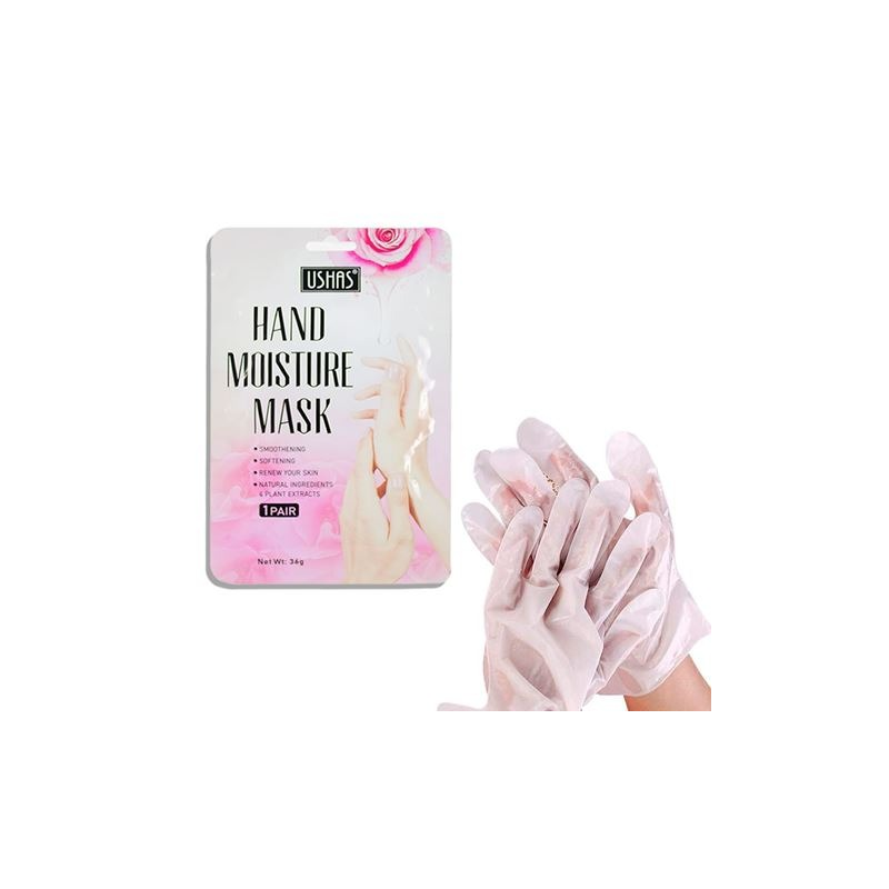 USHAS Masque Mains - Hydratation Mains Secs et Abîmés - Rose