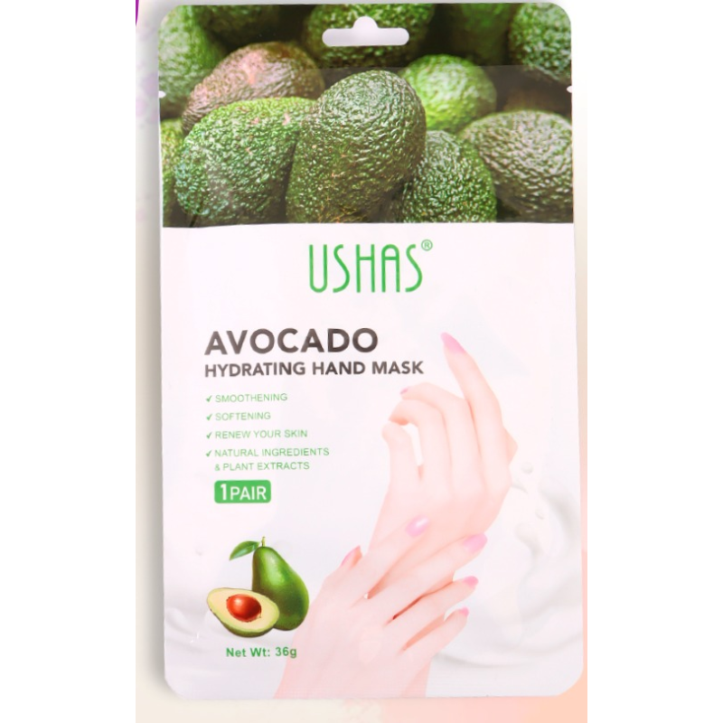 USHAS Masque Mains - Hydratation Mains Secs et Abîmés - Avocado